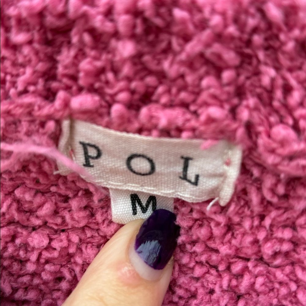 POL Crew Neck Fuzzy Pullover Sweater - Picture 2 of 3